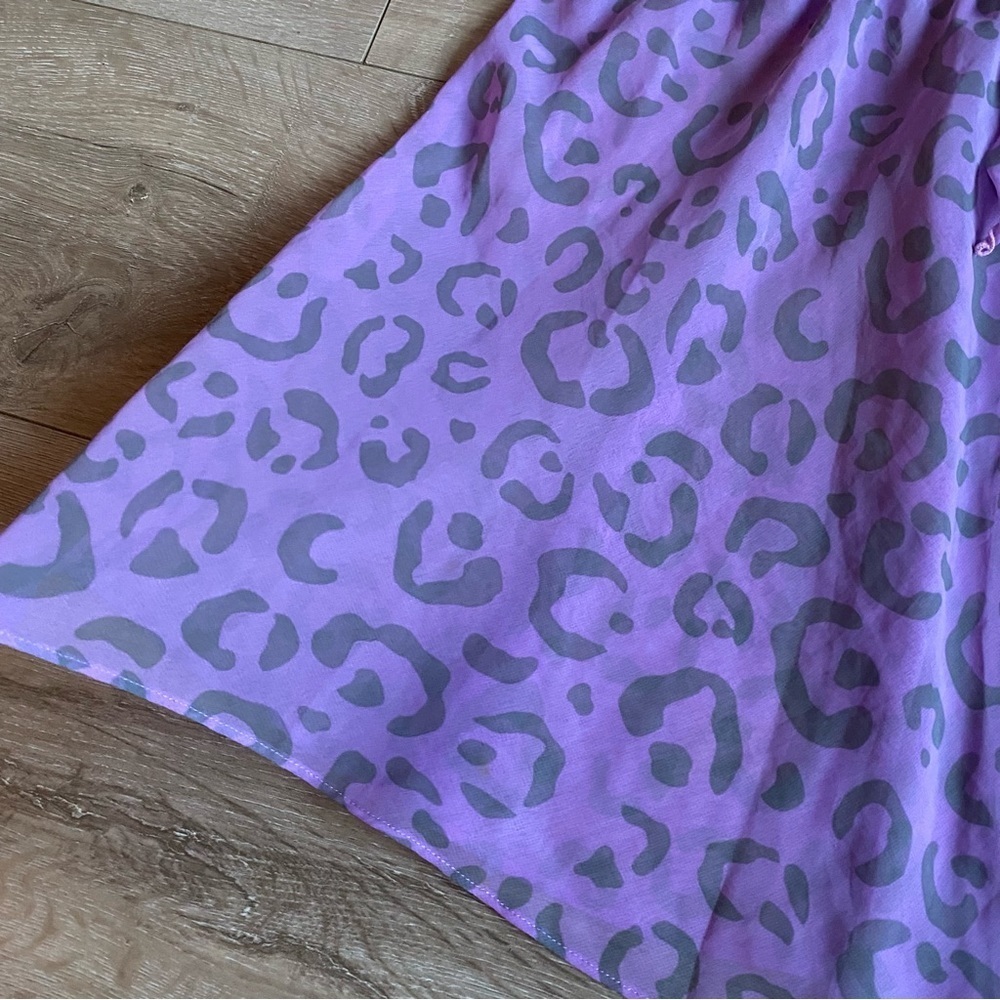 Vintage LaSenza baby doll lingerie negligee purple leopard print Y2K - Picture 3 of 8